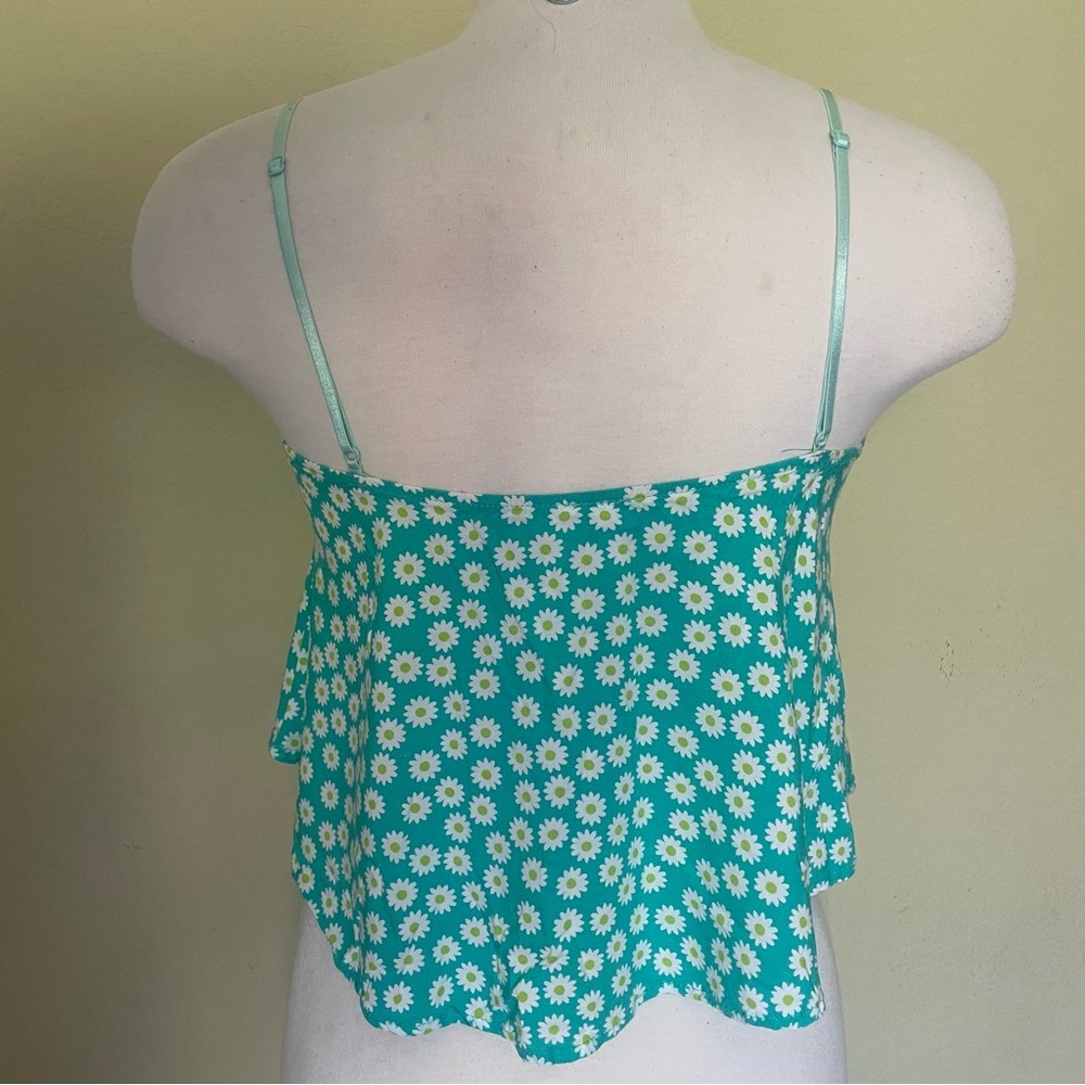 Daisy Patterned Sleep Spaghetti Strap Tank - Picture 2 of 5